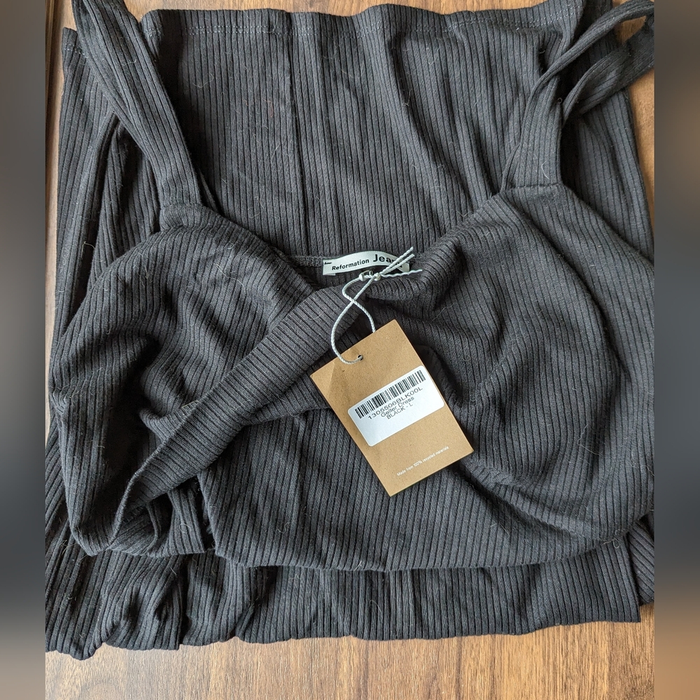 BNWT Reformation Jeans Twist Front Ribbed Geller Dress L